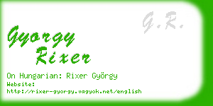 gyorgy rixer business card